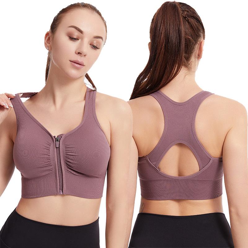 Women's Bra Comfortable Slim Strap Fit Back Sports Quick Drying Shockproof  Large Backless Yoga Removable Chest Pad Bras For Women