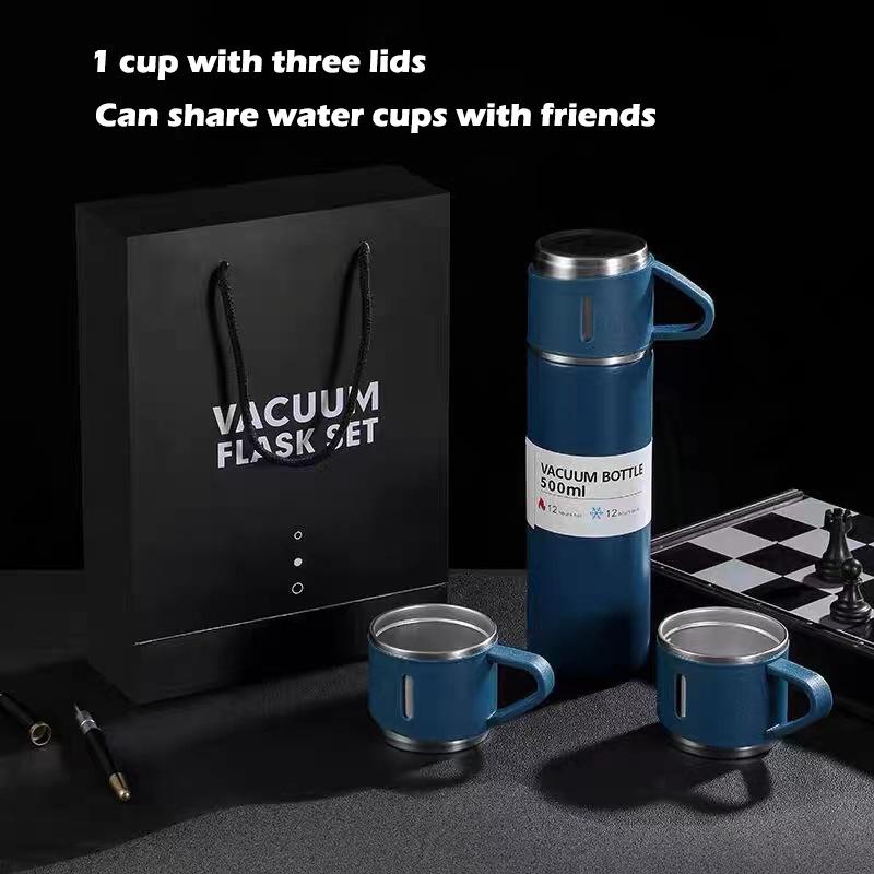 Thermos Cup Set 500ml 304 Stainless Steel Thermos Flask Bottle Cup