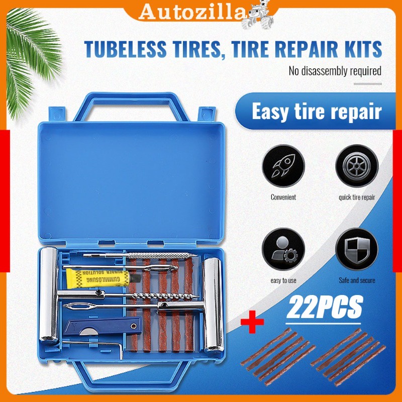 【22PCS】Tire Repair Tool Kit Car Tyre Puncture Repair Mini Tool Kit Alat