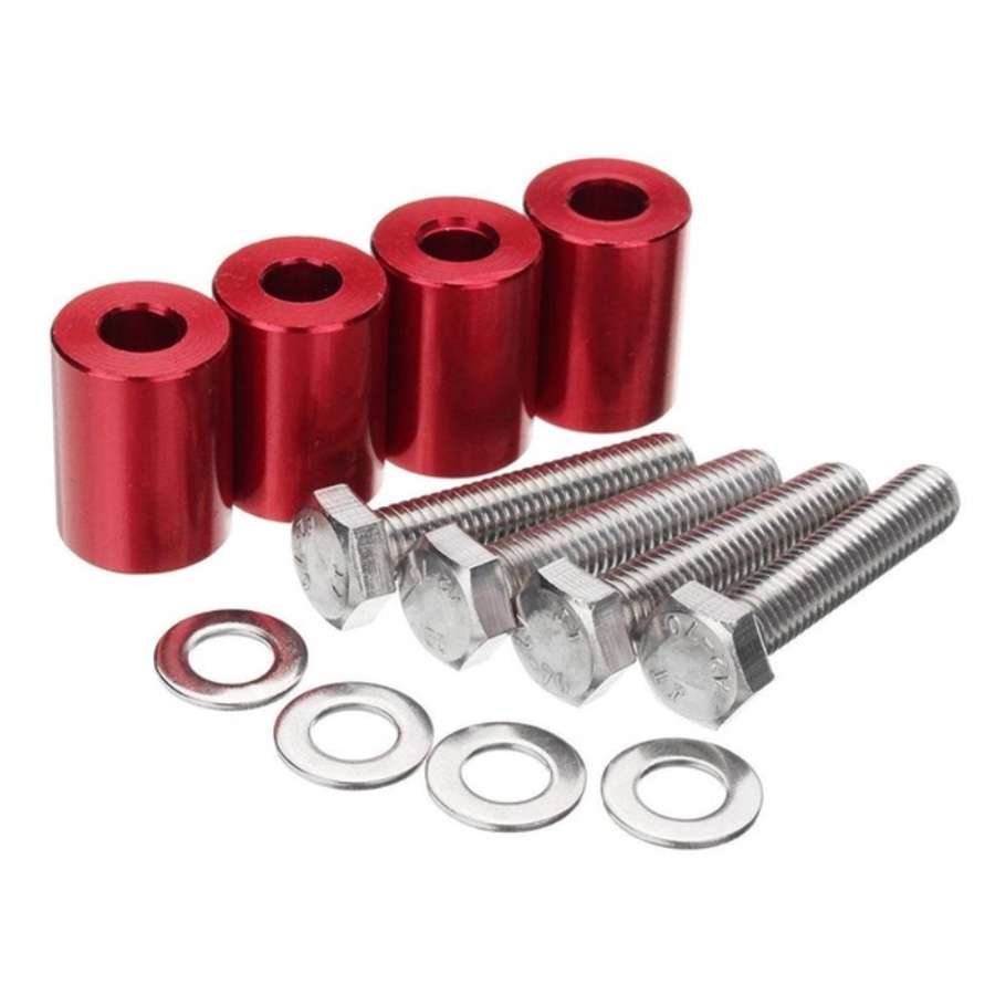 1" 8mm Red Billet Aluminum Hood Vent Spacer Risers Kit For Car Turbo