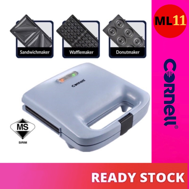 CORNELL Blue Bae Series 3in1 Waffle, Donut & Sandwich Maker CSM