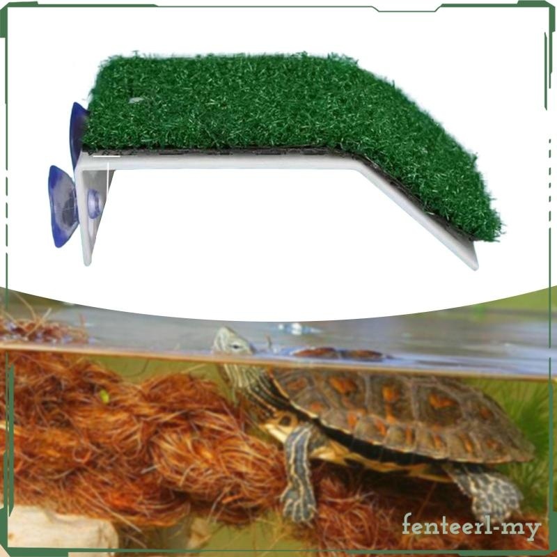 [Fenteer1efMY] Turtle Basking Platform Artificial Grass Turtle Ramp ...