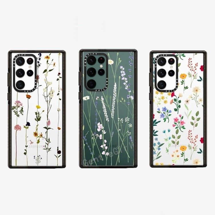CASETiFY vine Lavender Flower Soft Case For Samsung Galaxy S24 S23 S22 S21 Plus Ultra Clear
