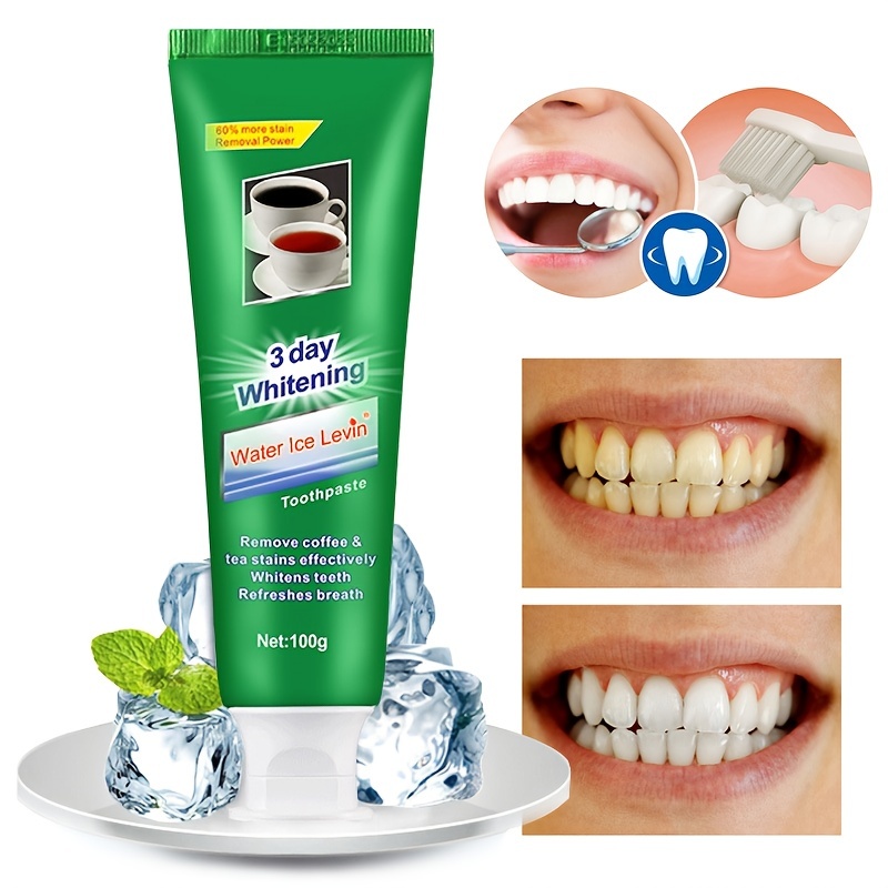 Minty Fresh Whitening Water Ice Levin Toothpaste for Brighter