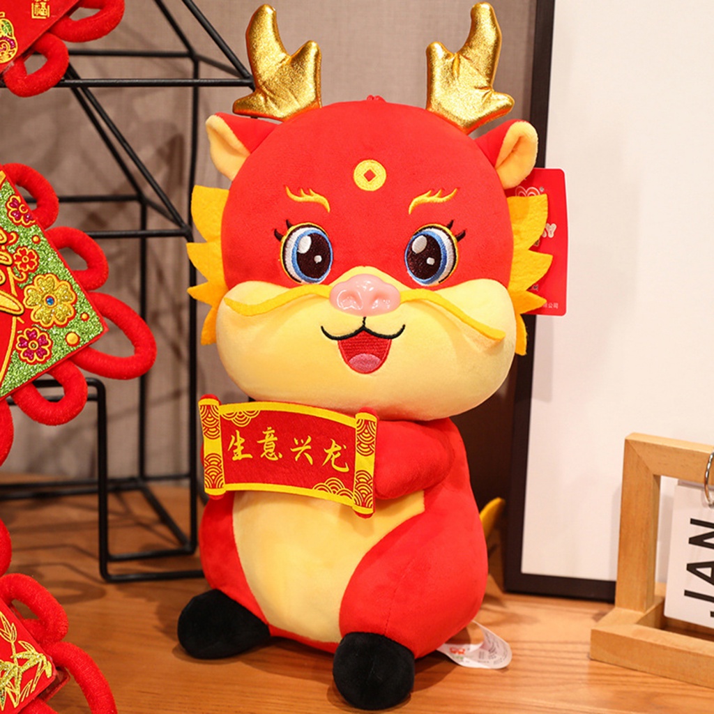 soulmate 2024 Dragon Mascot Plushies Cute Dragon Stuffed 2024 Year of