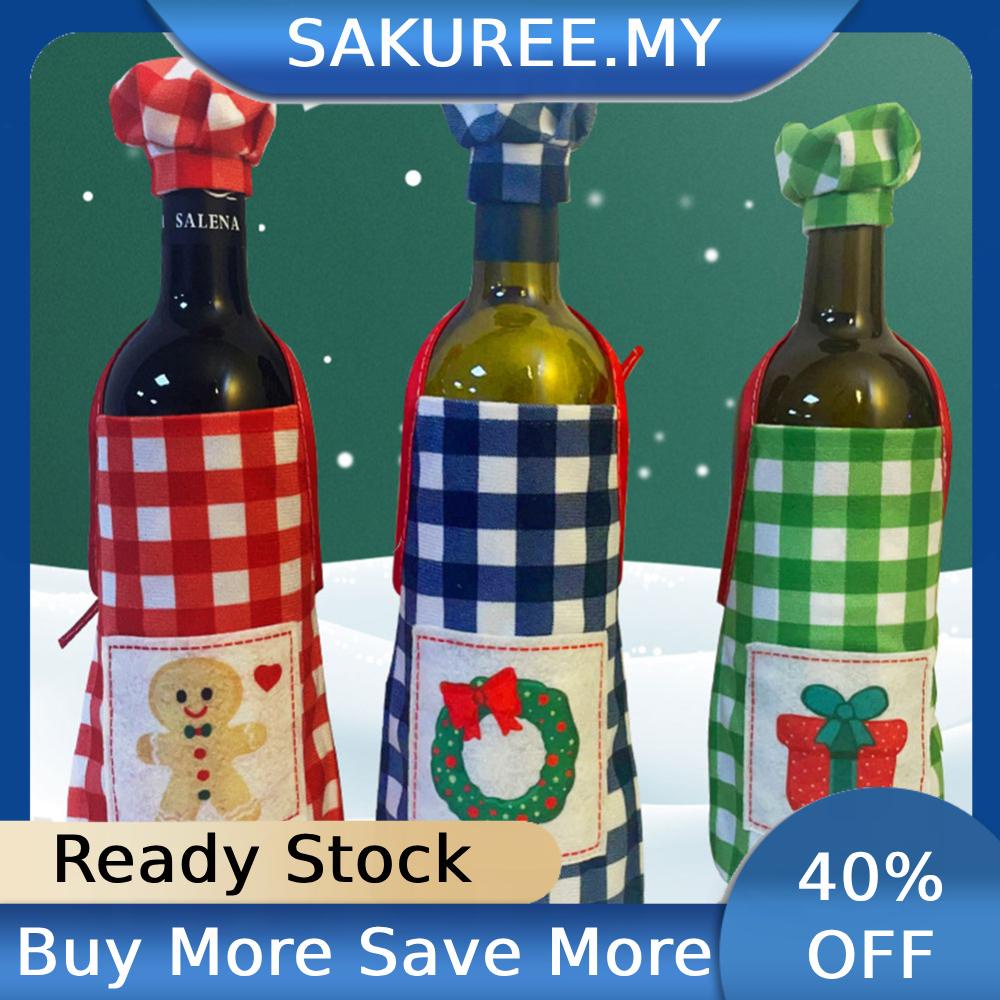Christmas Apron Wine Bottle Holder Novelty Wine Bottle Holder for Home