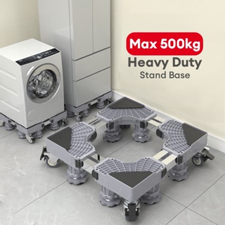 Heavy Duty Washing Machine Stand Appliance Wheels Adjustable Fridge Freezer  Trolley Movable Refrigerator Cabinet Base 45-65cm (Color : 4 feet+4 Wheel