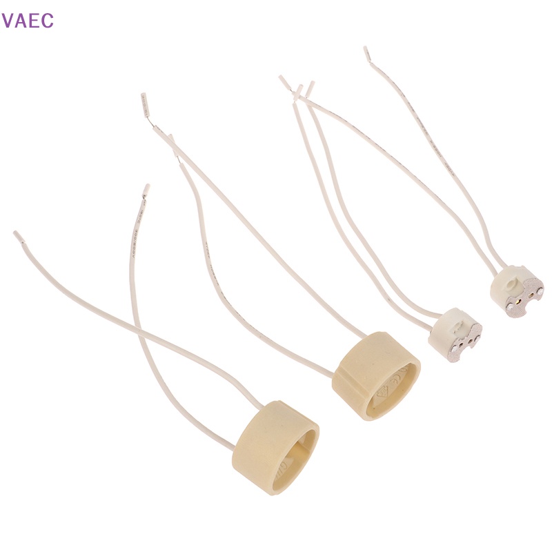 VAEC 5Pcs GU5.3 GU10 Lamp Holder Bulb Base With Wire Ceramic Haen Light Lamp Holder Wire