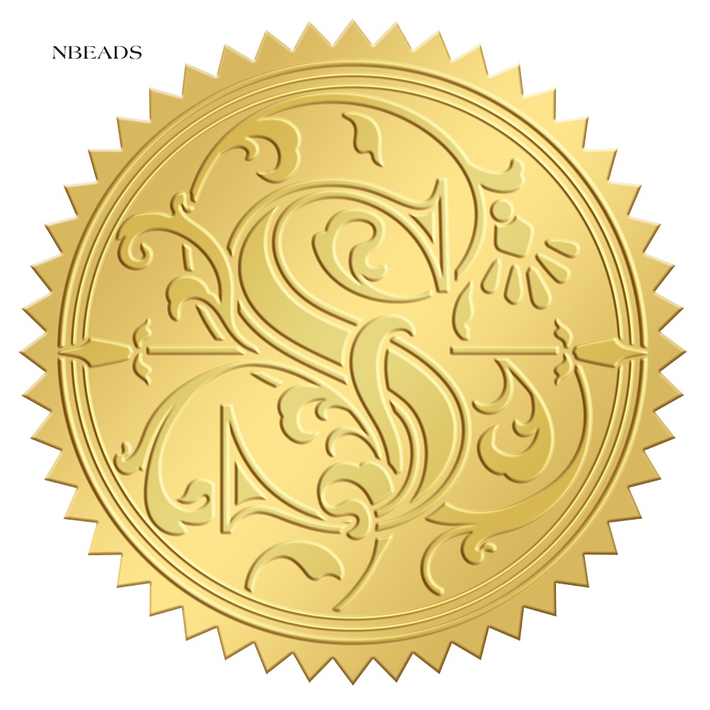 25Sheet 2 Inch Envelope Seals Stickers Letter S 100pcs Embossed Foil