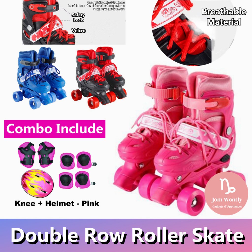 Ready Stock!! (*Free Bag*) Double Row Roller Skate Kids Roller Kasut ...