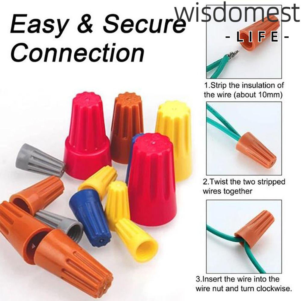 WISDOMEST1 500Pcs Electrical Wire Connectors, PVC Orange Wire Caps