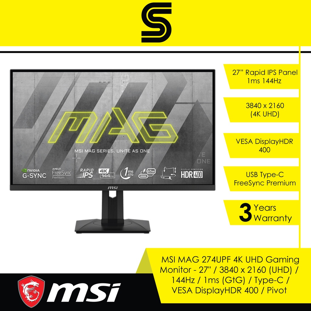 MSI MAG 274UPF 4K UHD Gaming Monitor - 27