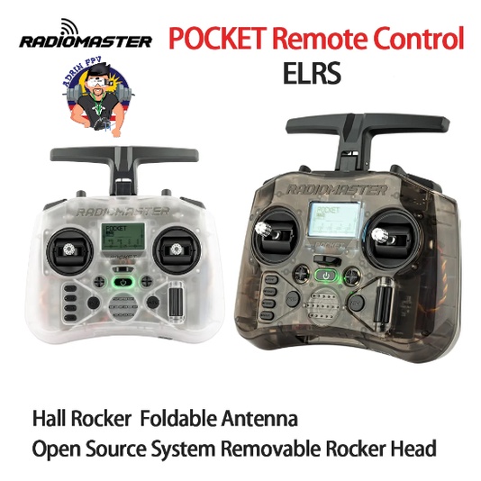 RadioMaster Pocket Remote Controller Hall Gimbal EdgeTX Built In LED Portable Lightweight Elrs Transparent Mode 2 With 18650 Battery