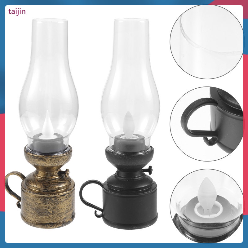 Candles Electronic Kerosene Lamp Old Fashioned Light Lanterns LED Oil