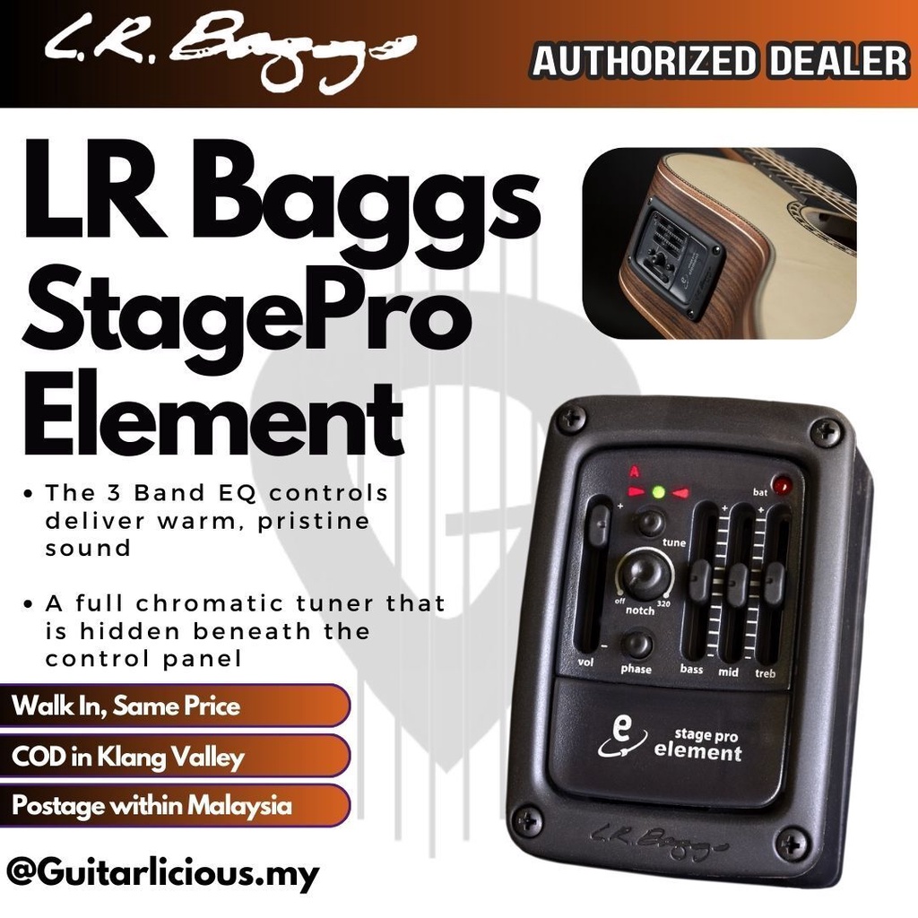 LR Baggs StagePro Element Acoustic Guitar Pickup Equalizer ( Stage Pro / Stagepro ) Shopee