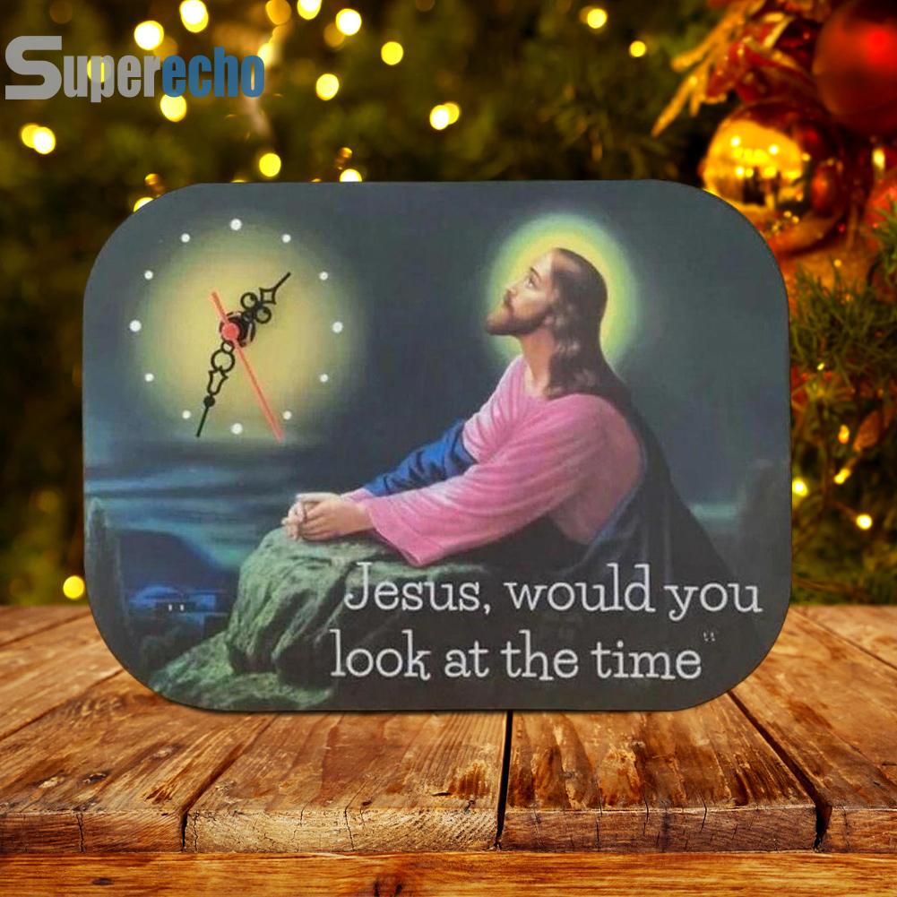 Wooden Jesus Christ Look at The Time Clock Jesus Would You Look at The