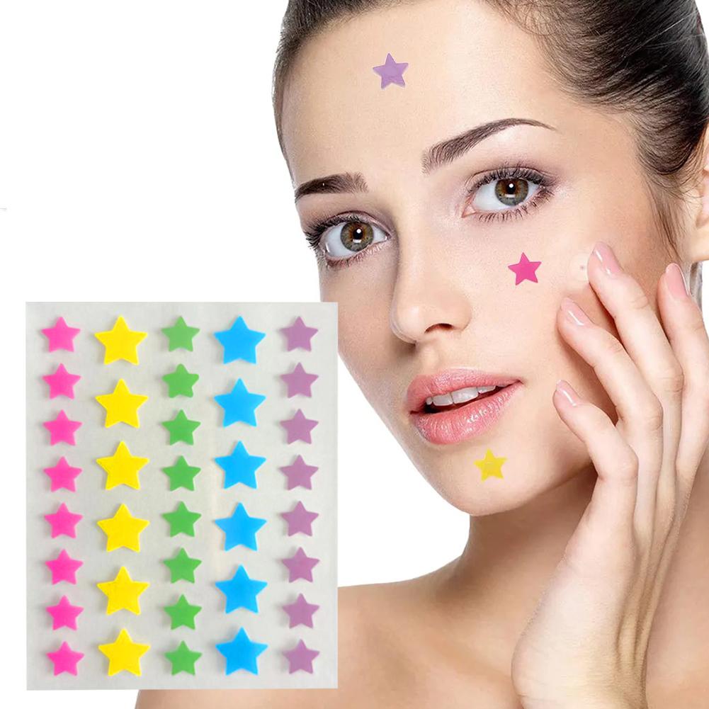 36pcs Invisible Acne Patch Multiple Colors Star Shape Pimple Sticker ...