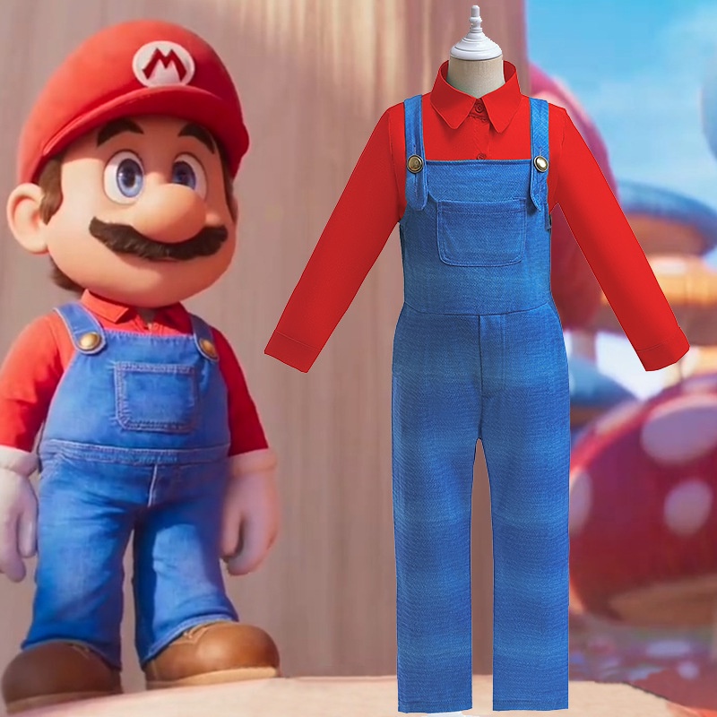 Comel Kids Super Mario Cosplay Outfit Costume Overall Set | Shopee Malaysia