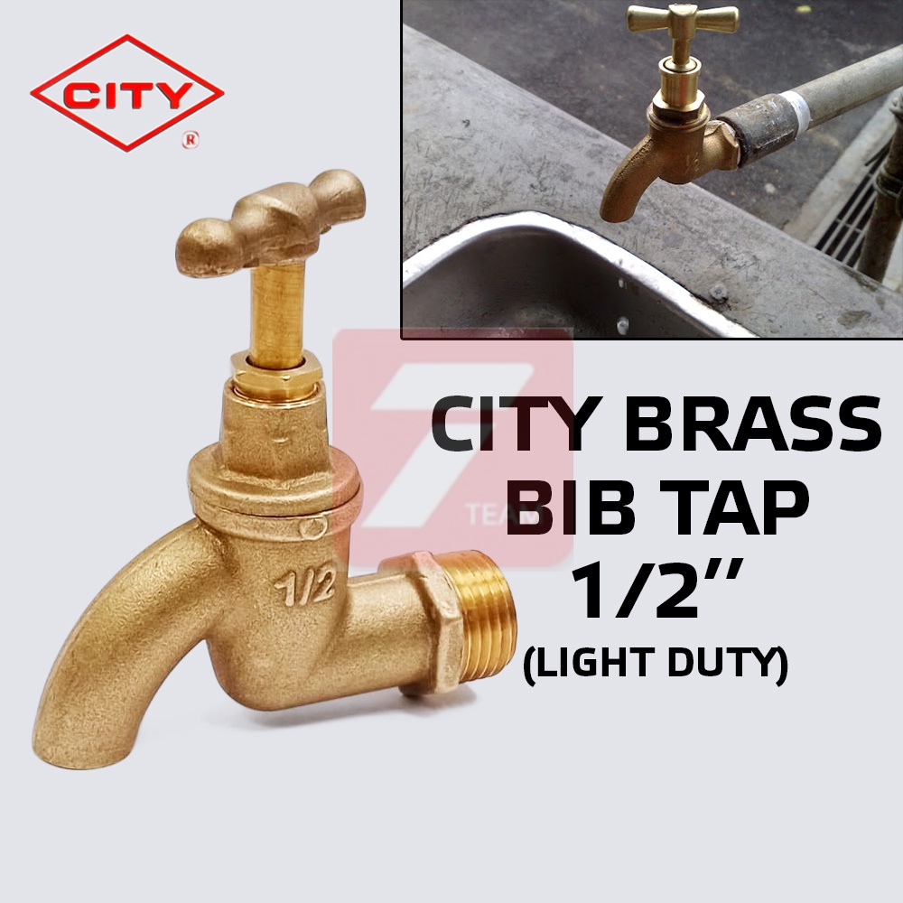 12 City Brass Water Bib Tap Light Duty Kepala Paip Tembaga Shopee