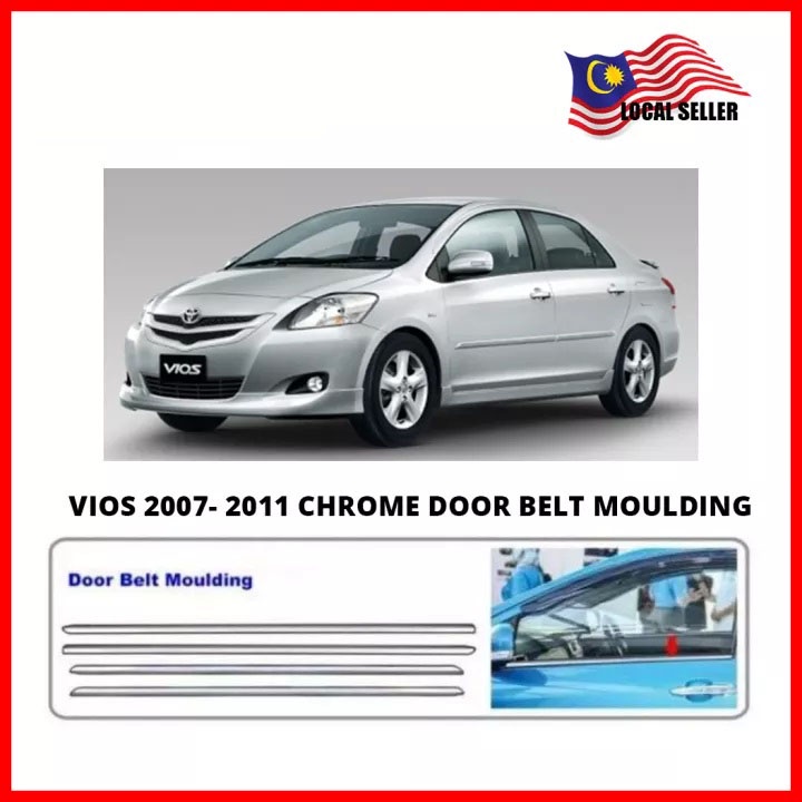 Toyota Vios 20072012 Window Trim Chrome Lining / Door Belt Moulding