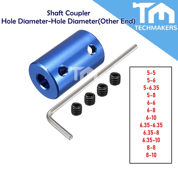 Aluminium Rigid Shaft Coupling with 4-Screws & Allen-Key