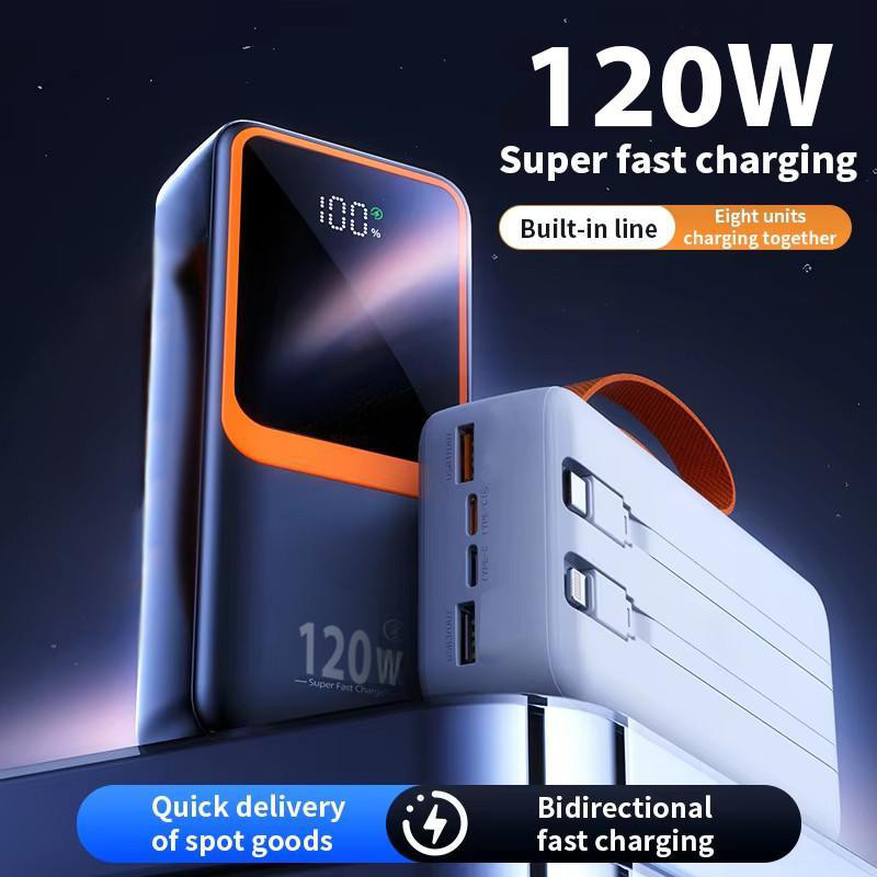 2025 Power Bank 150000mAh 120W | 4-Cable Fast Charging with LED Display