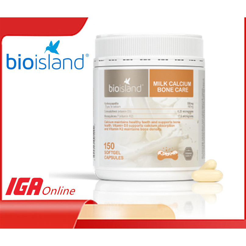 Bio Island Milk Calcium Bone Care 150 Softgel Capsules