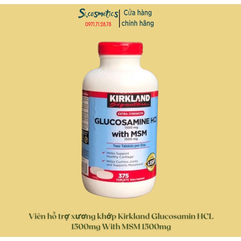 Kirkland Glucosamin HCL 1500mg With MSM 1500mg glucosamine 375 tablets