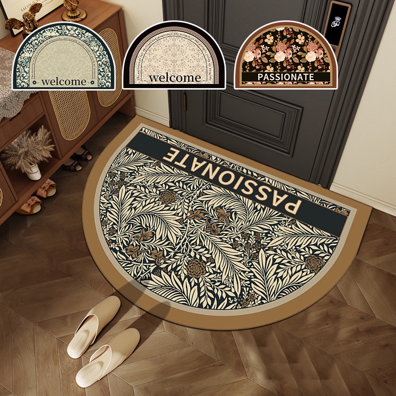 Retro Semi Circular Floor Mat Non Slip Door Mats Raya Bathroom Foot Pad