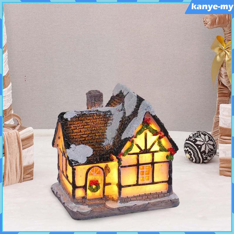[KY] Christmas Scene Lighted House Village Miniature Illuminated for ...