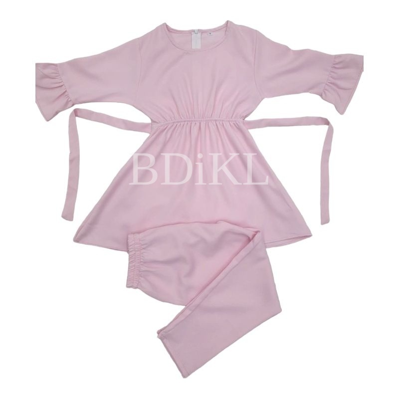 Girl's Frock Set Premium Como Crape Kain 2y-12y | Shopee Malaysia