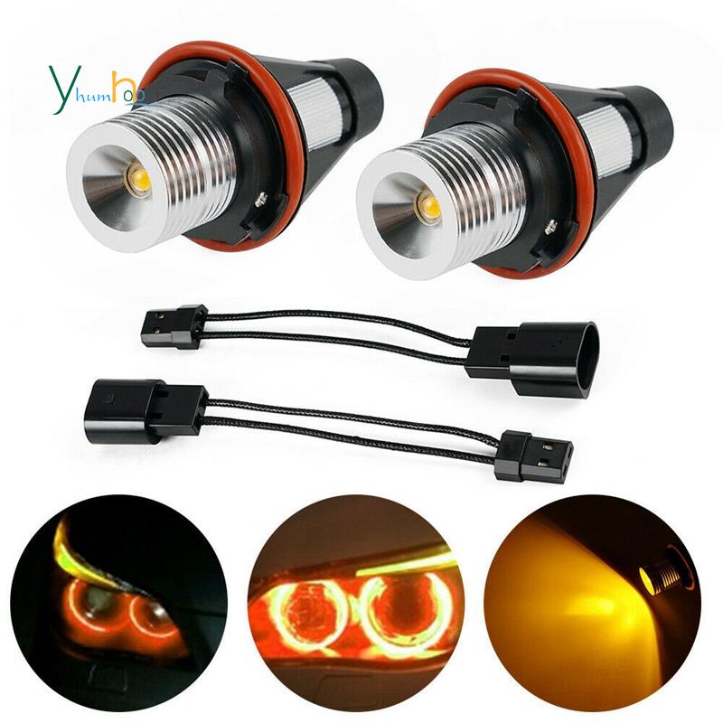 8000K Amber LED Angel Eye Marker Halo Light Bulbs Lamps for BMW E39