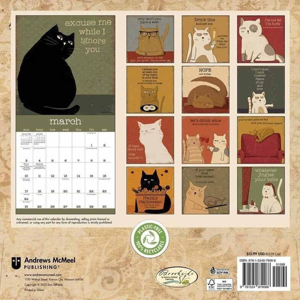 A Year of Snarky Cats 2024 Wall Calendar / Funny Cat Wall Calendar