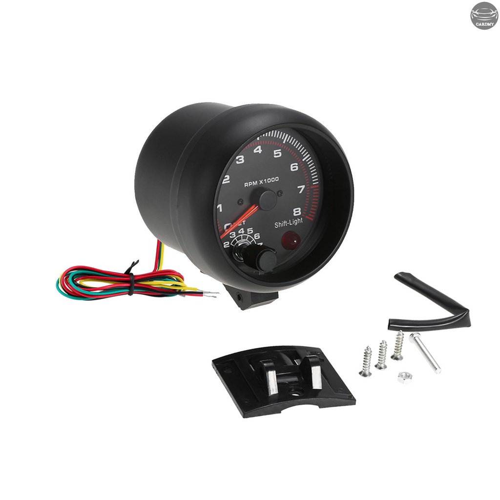 3.75 ''Automobile Refitted Instrument Black White Light Tachometer 0 ...
