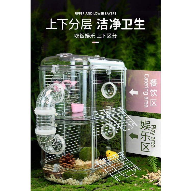 Curated visual reference: Fresh Look at Hamster Cage Oversized Villa Deluxe Double Layer Cage Easy To