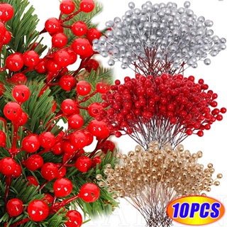 10pcs artificial berry stems picks Realistic Red Berries red berry picks  Faux