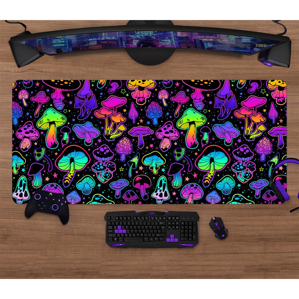 Colorful Mushroom Game Desk Pad Large Gaming Mouse Pad Kawaii Mouse Pad ...