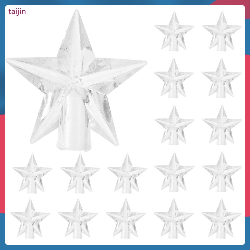 Christmas Tree Top Star Ornaments Pentagram Light Shell Mini Topper