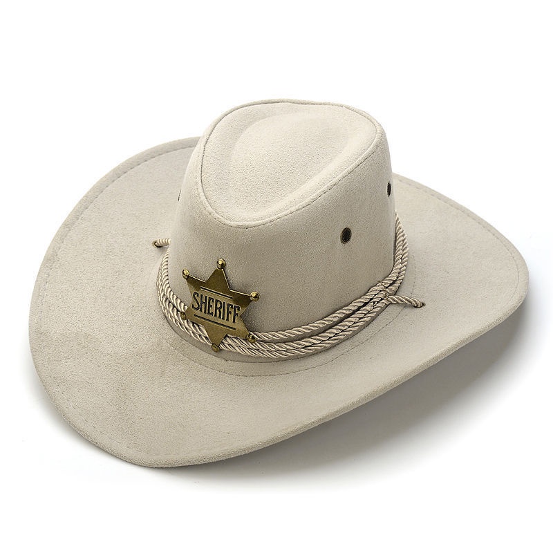 Western Cowboy Hat Retro Sheriff Sheriff Badge Hat Riding Travel ...