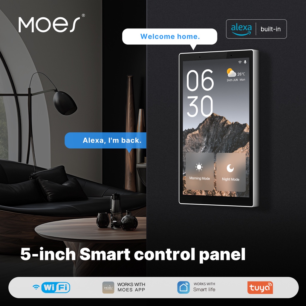 MOES - WIFI and Zigbee Tuya smart control panel (+ Alexa Built-in)