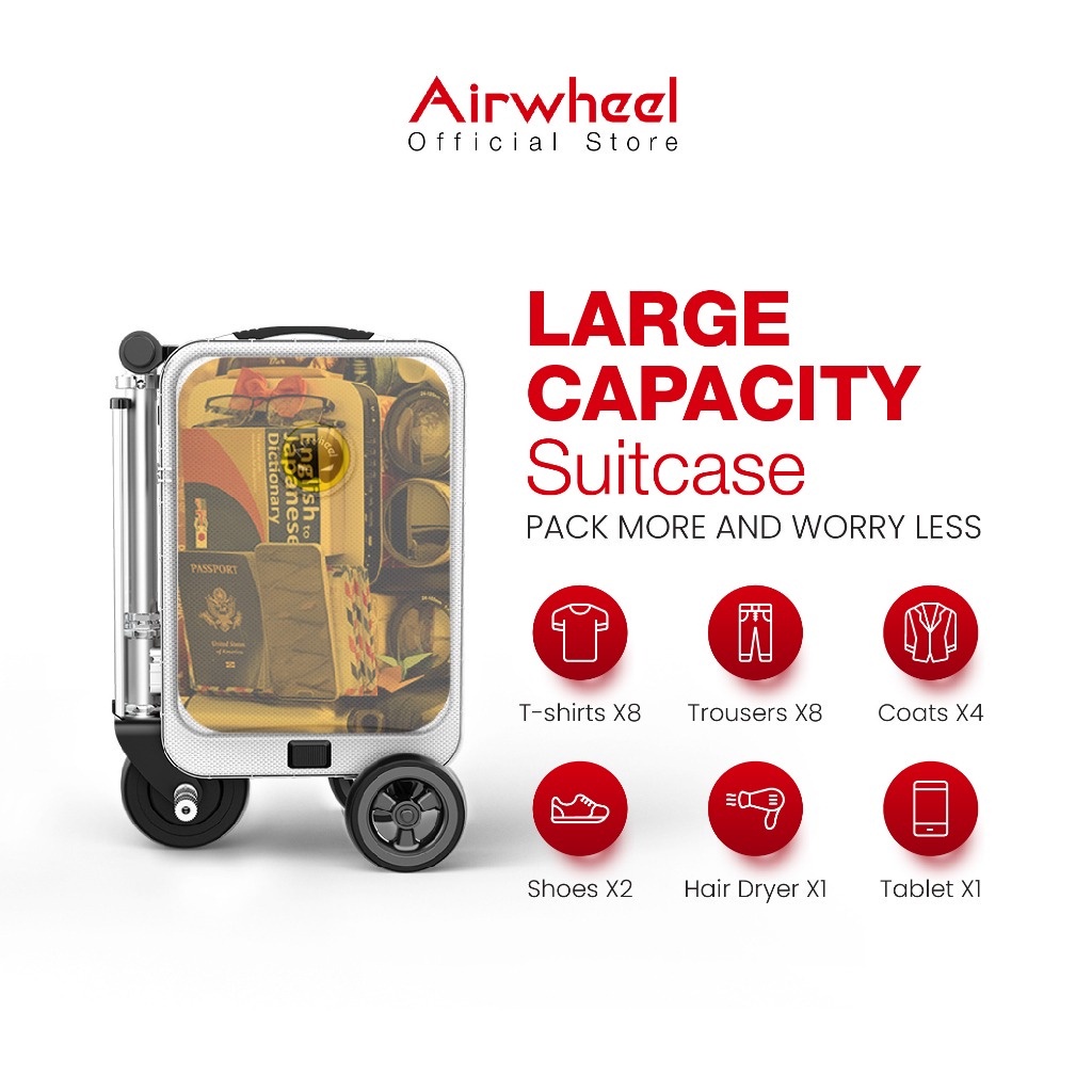Airwheel SE3miniT Smart Riding Mobility Scooter Electric Luggage Travel