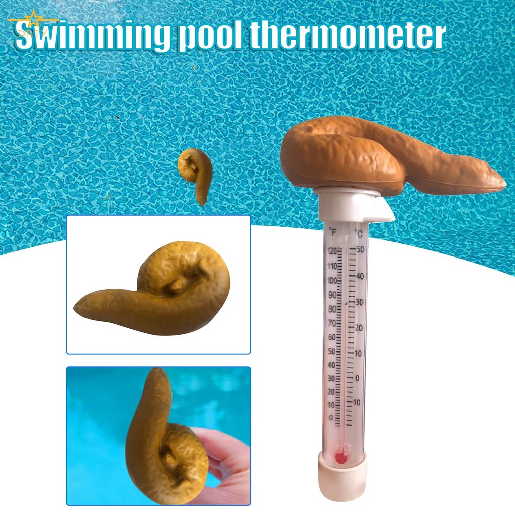 Swimming Pool Water Thermometer Funny Poop Floating Pool Thermometer ...