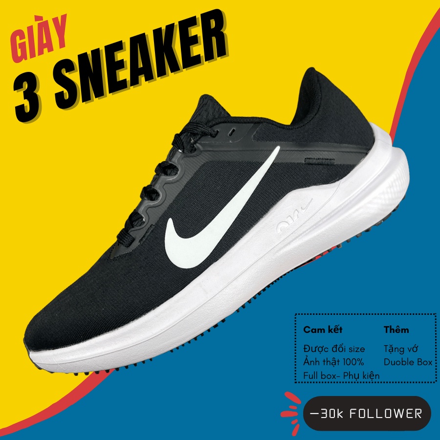 Zoom Winflo 10 Sneakers With Black White Zoom Winflo In Black And White