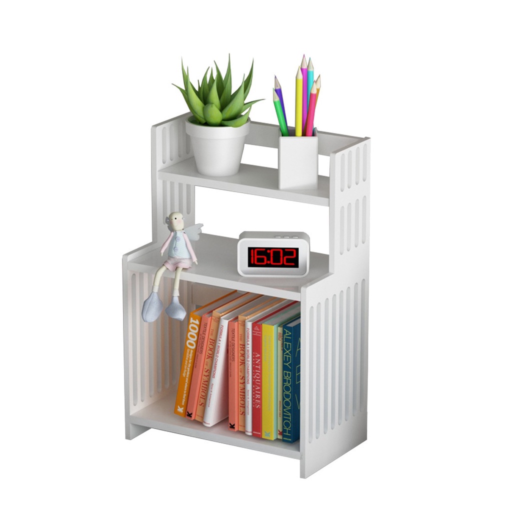 Student dormitory tabletop white book storage rack stationery rack ...