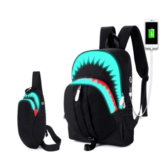 Men's backpack, travel bag, fashionable plaid black backpack, student  schoolbag, large capacity camouflage shark bag for women - AliExpress
