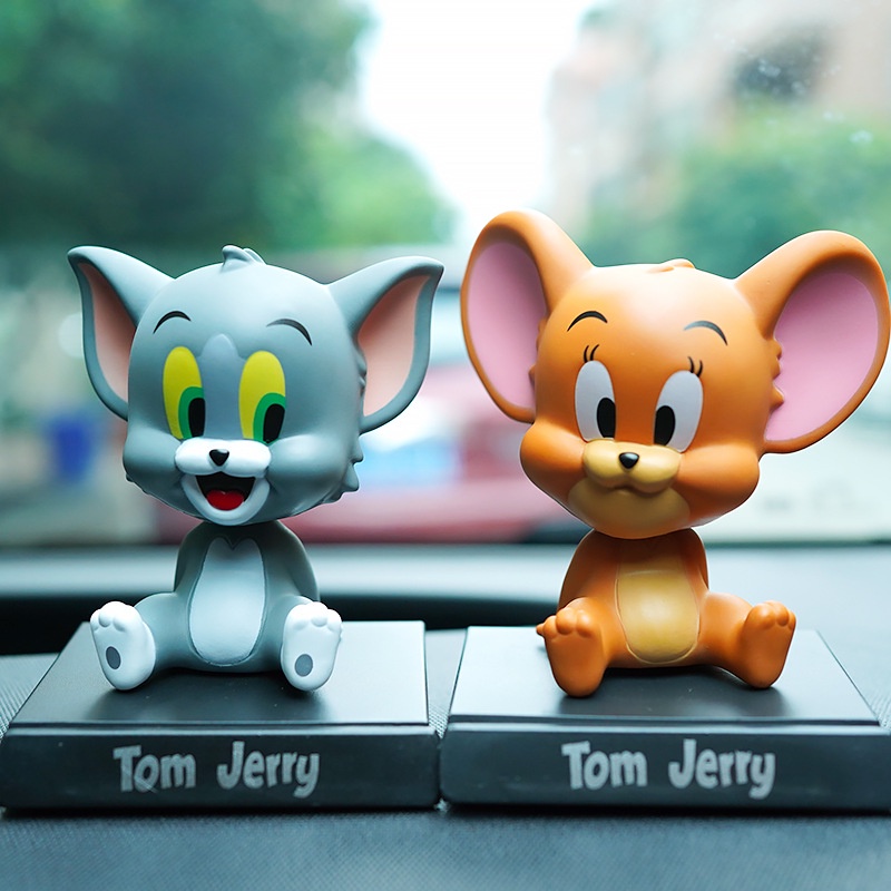 Tom and Jerry Shaking Doll Car Interior Decoration Action Figure Model ...