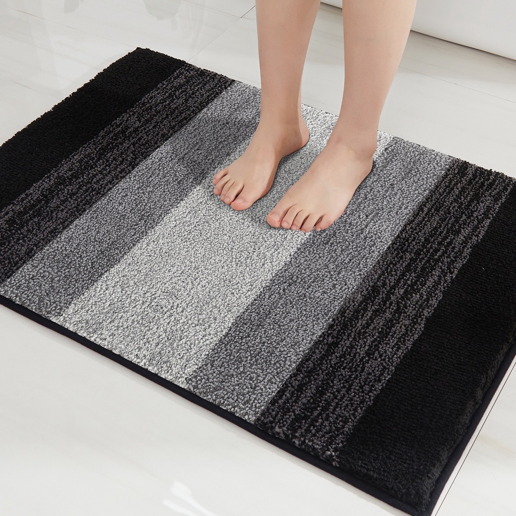 Bathroom Mat Extra Soft Absorbent Microfiber Bath Floor Mat Non-Slip ...