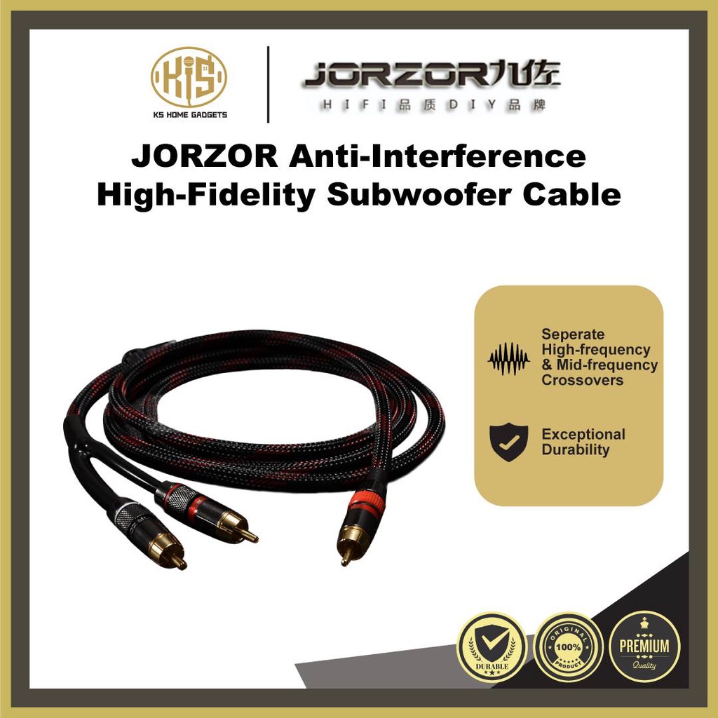 JORZOR AudiophileGrade RCA 1 To 2 YSplitter Cable for Subwoofers and