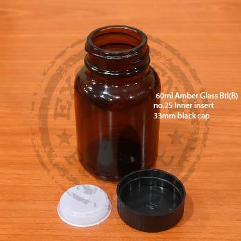 (72pcs) 60ml Amber Glass bottle (B) with cap and inner insert | Shopee