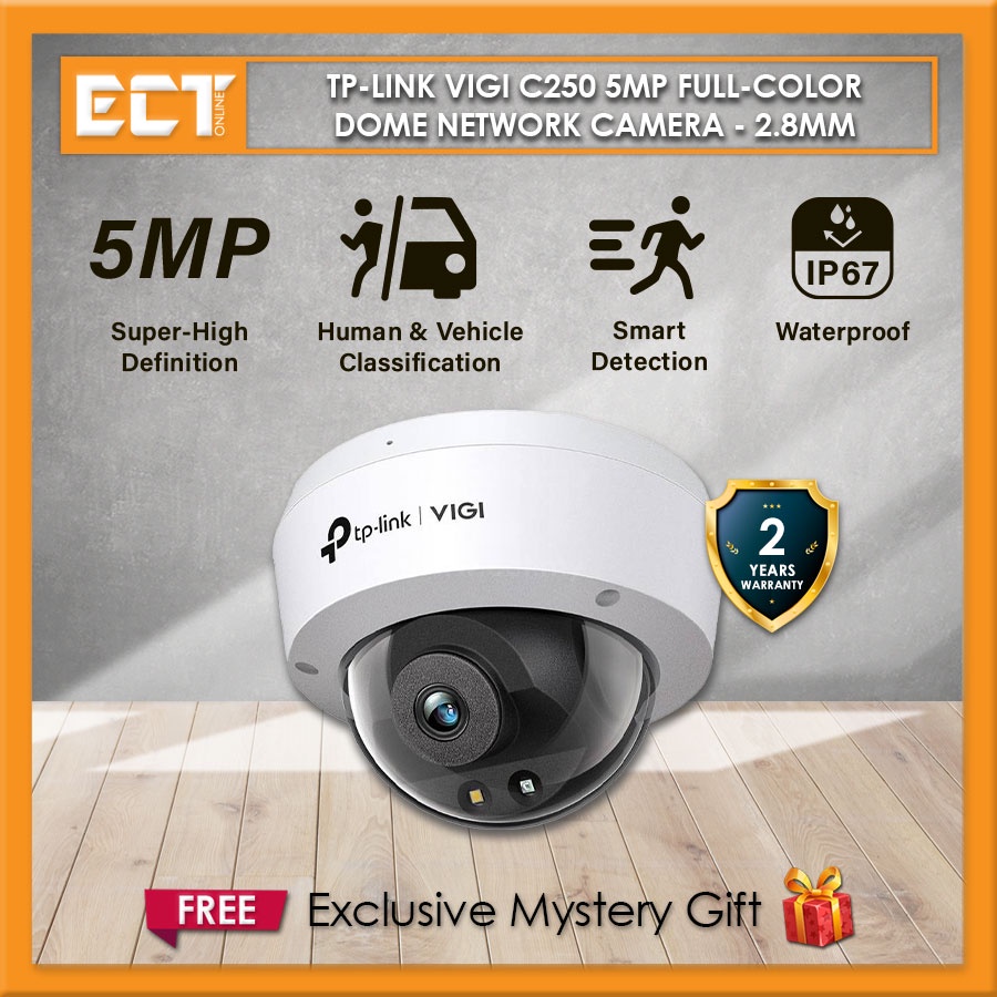 TP-Link Vigi C250 5MP Full-Color Dome Network Camera with Smart Video ...